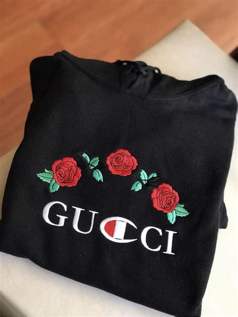 fake gucci embroidered hoodie|Gucci x champion hoodie real.